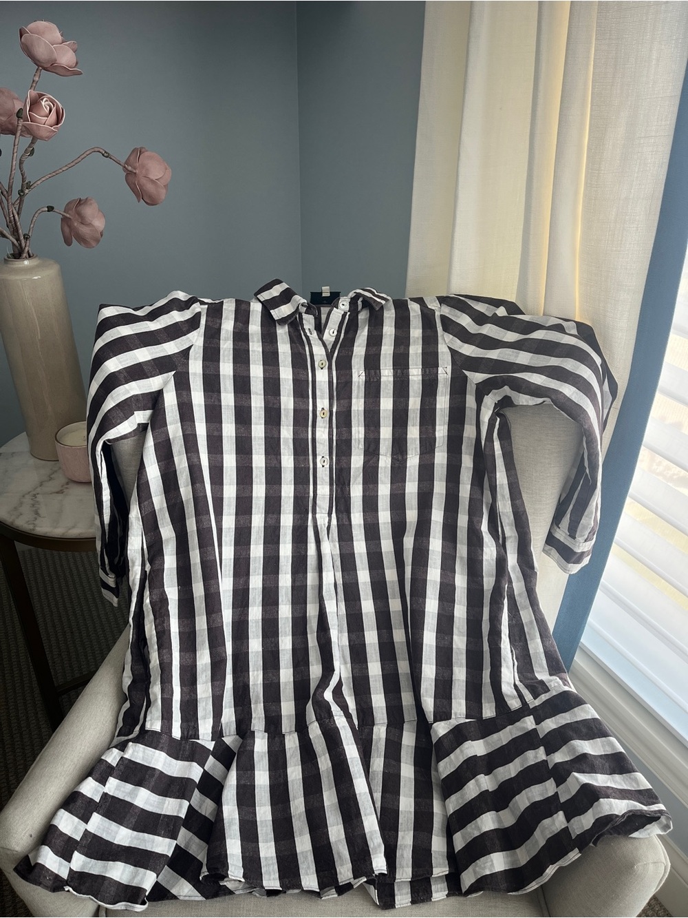 Tuckernuck Black Gingham Tate Dress XXL Cotton Linen Blend